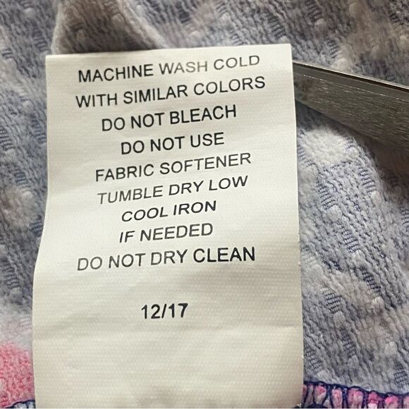 IBKUL 1/4 Zip Long Sleeve Mock Neck Blue/White and Floral Top Size Small - Picture 5 of 10